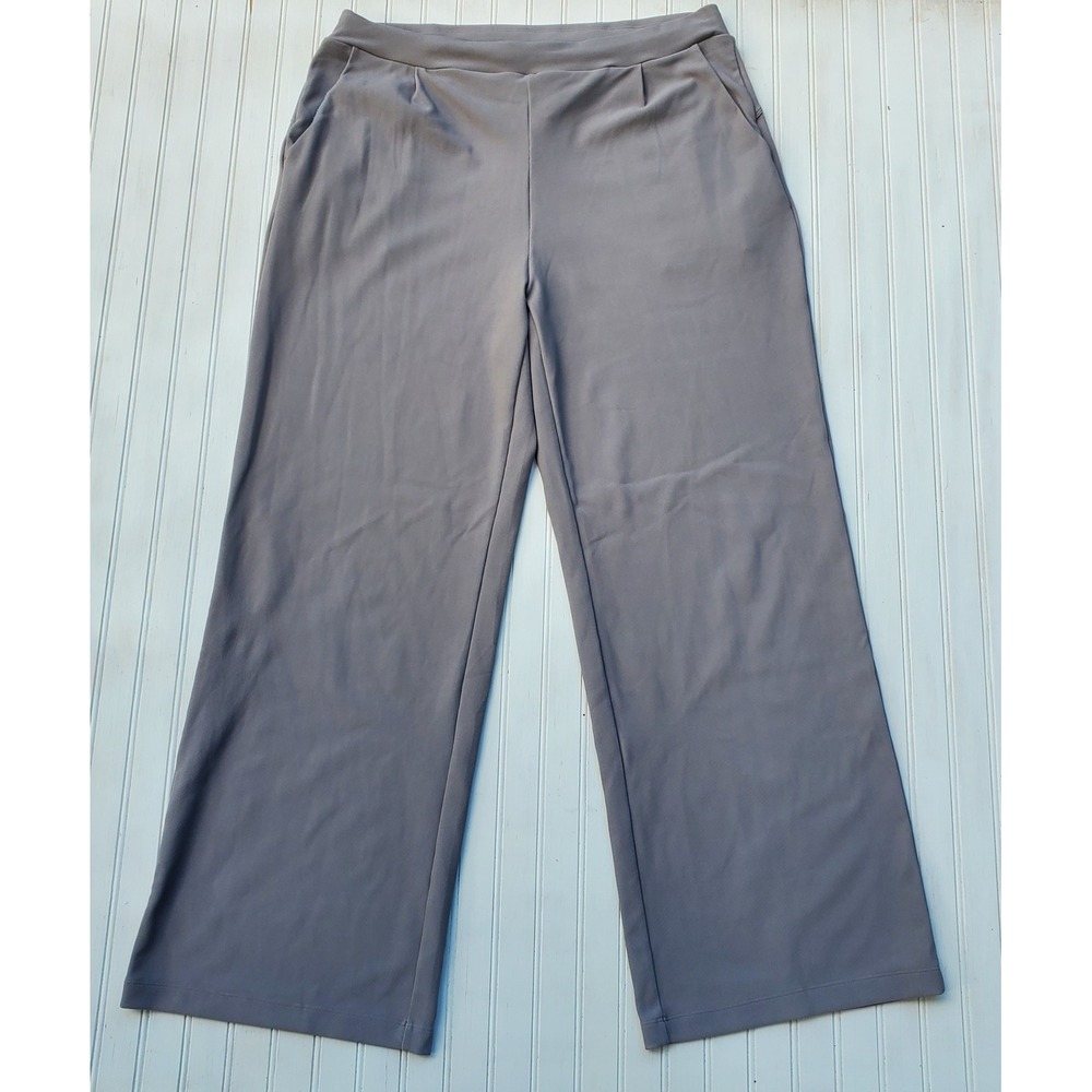 Halara Gray Wide Leg High Waisted Pants XL Tall Pockets Stretch Corpcore Work